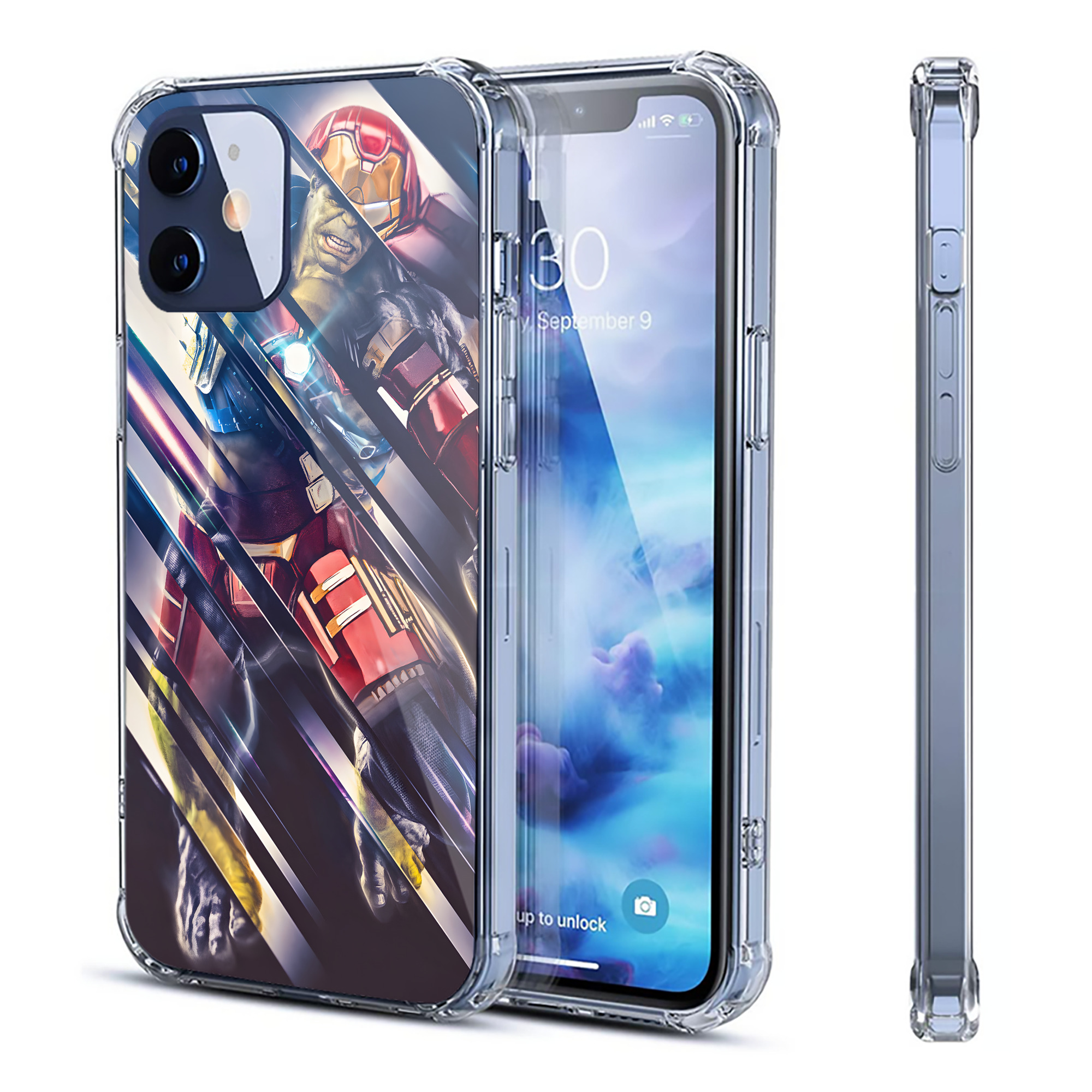 （画像用） アベンジャーズ The Avengers 【iPhone 12シリーズ対応】透明スマホケース（クリアソフトケース）